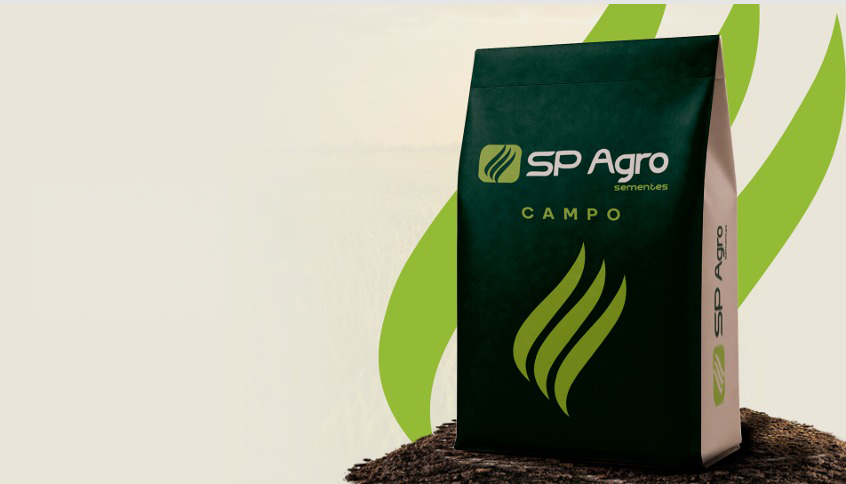 Mockup da embalagem da Linha Campo da SP Agro