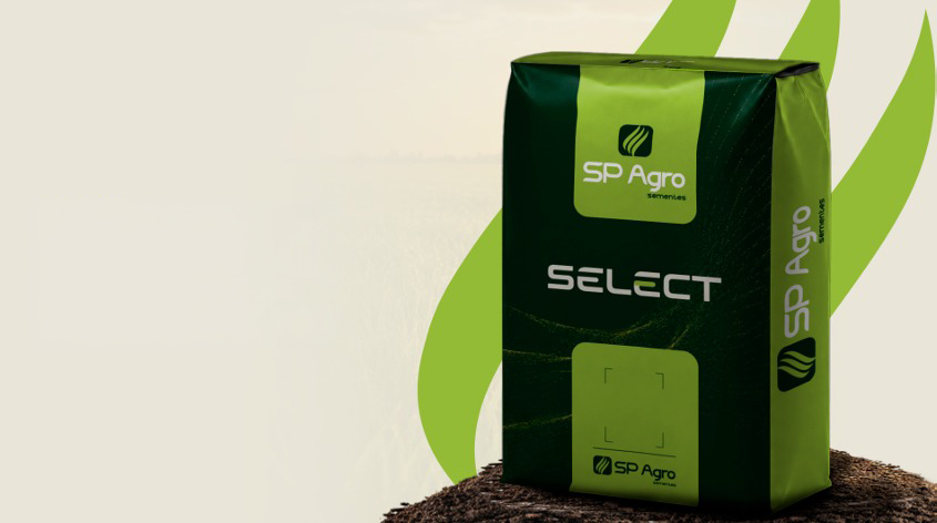 Mockup da embalagem da Linha Select da SP Agro