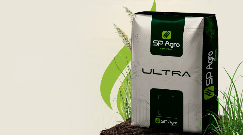 Mockup da embalagem da Linha Ultra da SP Agro